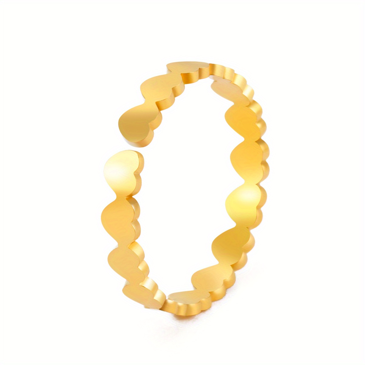 Unisex Adjustable Heart-Shaped Open Ring, Wedding Gift
